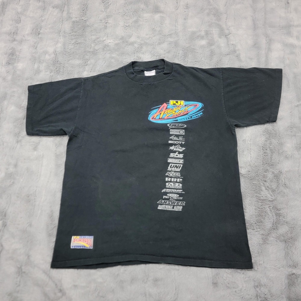 Vintage 1997 PJ1 Arenacross Shirt Mens XL Black Motocross Racing All Sport USA